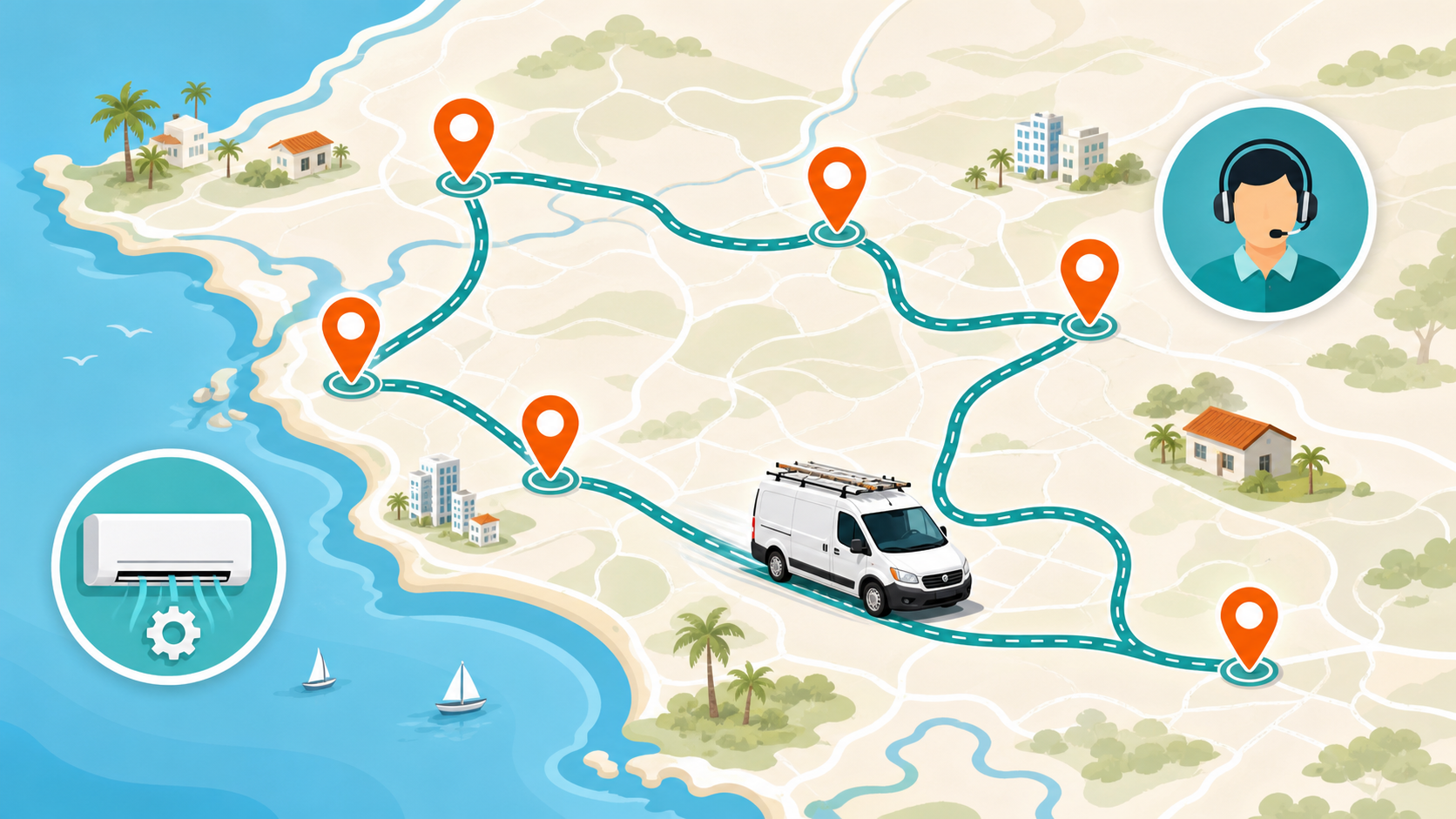 AC repair service coverage map for Dabolim Goa